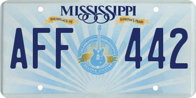 MS license plate AFF442
