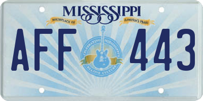 MS license plate AFF443
