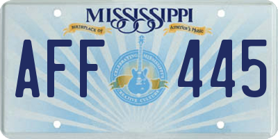 MS license plate AFF445