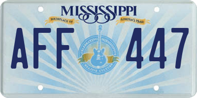 MS license plate AFF447