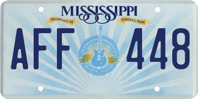 MS license plate AFF448