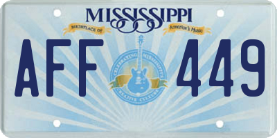 MS license plate AFF449