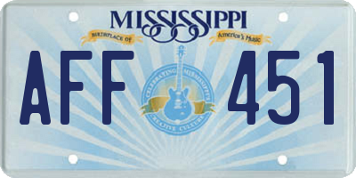 MS license plate AFF451