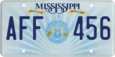MS license plate AFF456