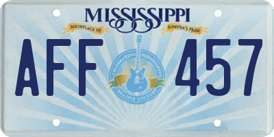 MS license plate AFF457