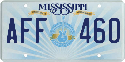 MS license plate AFF460