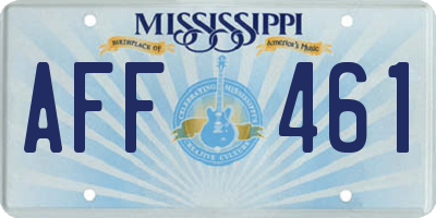 MS license plate AFF461