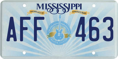 MS license plate AFF463