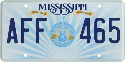 MS license plate AFF465