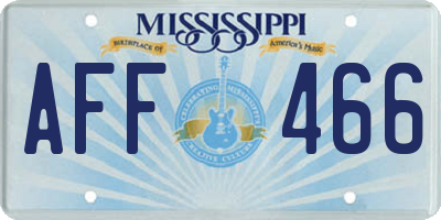 MS license plate AFF466