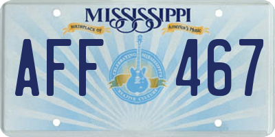 MS license plate AFF467