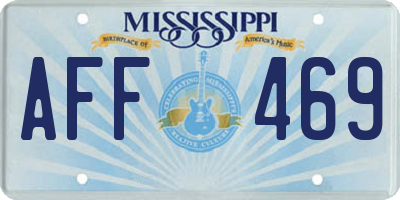 MS license plate AFF469