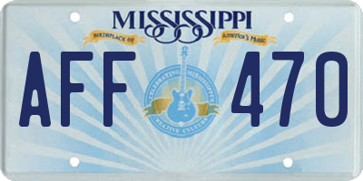 MS license plate AFF470