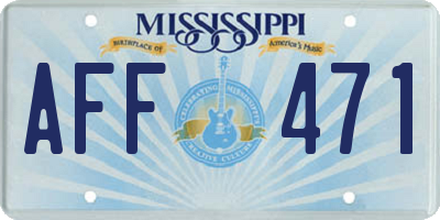 MS license plate AFF471