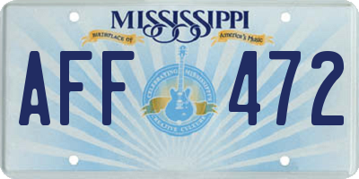 MS license plate AFF472