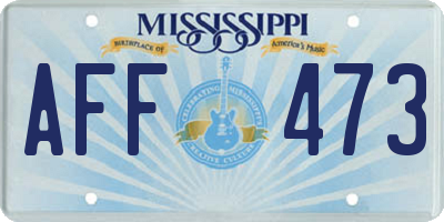 MS license plate AFF473