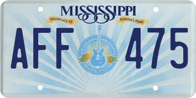 MS license plate AFF475