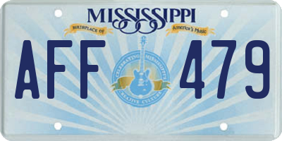 MS license plate AFF479