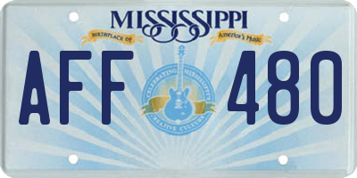 MS license plate AFF480