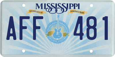 MS license plate AFF481