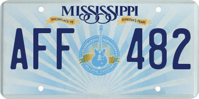 MS license plate AFF482