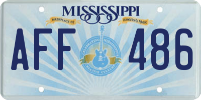 MS license plate AFF486