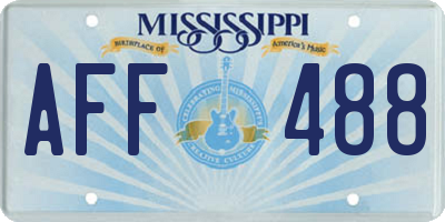 MS license plate AFF488