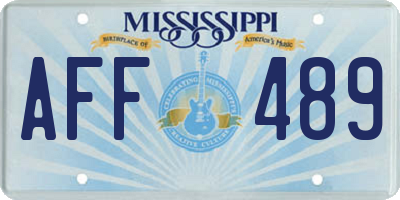 MS license plate AFF489