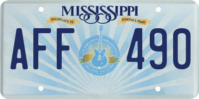 MS license plate AFF490