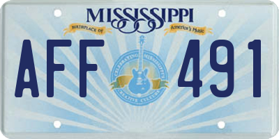 MS license plate AFF491