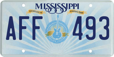 MS license plate AFF493