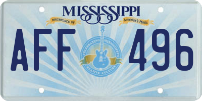 MS license plate AFF496