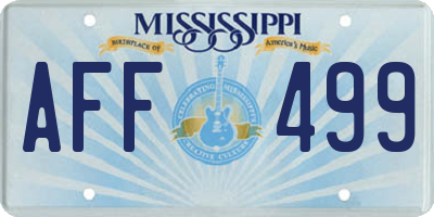 MS license plate AFF499