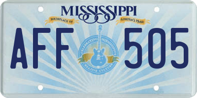 MS license plate AFF505