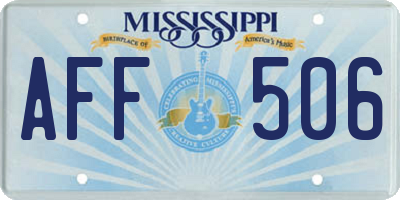 MS license plate AFF506