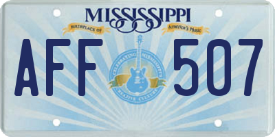 MS license plate AFF507