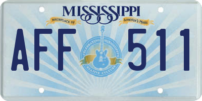 MS license plate AFF511