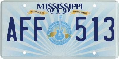 MS license plate AFF513