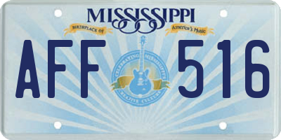 MS license plate AFF516