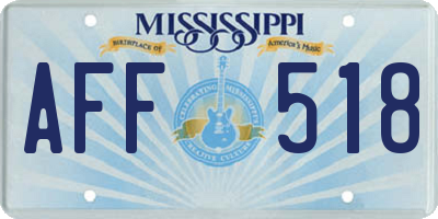 MS license plate AFF518