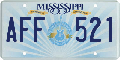 MS license plate AFF521