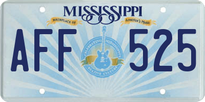 MS license plate AFF525