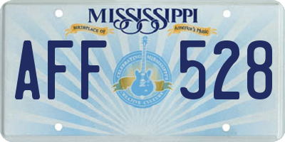 MS license plate AFF528