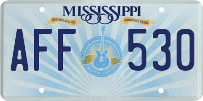 MS license plate AFF530