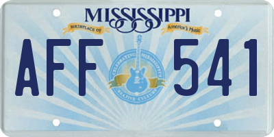 MS license plate AFF541