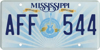 MS license plate AFF544