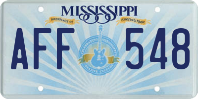 MS license plate AFF548