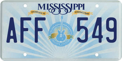 MS license plate AFF549