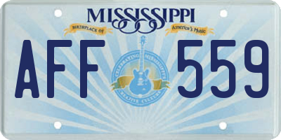 MS license plate AFF559