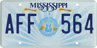 MS license plate AFF564